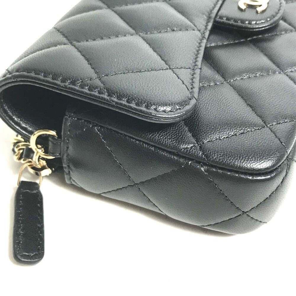CHANEL Black Lambskin Leather Logo Wallet - Picture 9 of 16